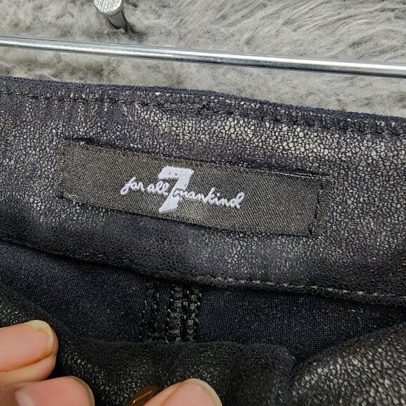 7 For All Mankind Jeans Womens 26 Black Stretch Mid Rise Jeggings Leggings - Picture 3 of 12